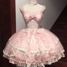 Kawaii Aesthetic Y2K Cute Fairy Elegant Lolita Dress MK Kawaii Store Fairy Kawaii, Pinterest Wardrobe, Kawaii Store, Lolita Outfits, Style Kawaii, Frilly Dresses, Princess Core, Ribbon Dress, Maid Outfit