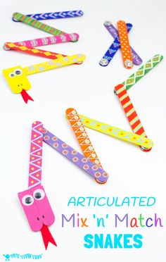 articulated mix'n'match snakes for kids to make