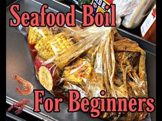 seafood boil for beginners with text overlay that reads seafood boil for beginners