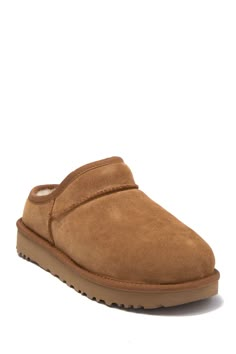 UGG | Suede Classic Slipper | Nordstrom Rack Ugg Classic Slipper, Ugg Slippers Outfit, Slipper Outfit, Slippers Outfit, Ugg Tasman Slippers, Classic Slippers, Koolaburra By Ugg, Suede Slippers, Designer Slippers