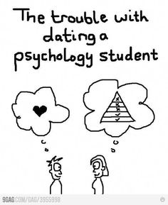 the trouble with dating a psychholy student is shown in black and white