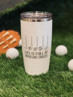 Golf Ball Dimples Insulated 20oz Tumbler Golf Ball Gift, Diy Father's Day Crafts, Personalized Golf Gifts, Golf Trip, Harry Potter Gifts, Personalized Golf, Father's Day Diy, Gifts For Golfers, Custom Golf