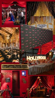 the red carpet photo booth is set up for an event