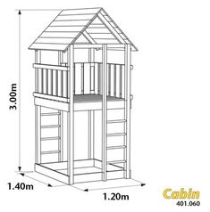 a drawing of a small wooden house with measurements for the top and bottom floor area