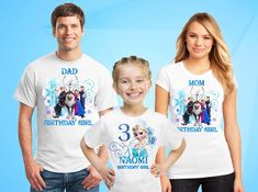 Personalized Frozen Birthday Girls Frozen Family Party Elsa Tshirt