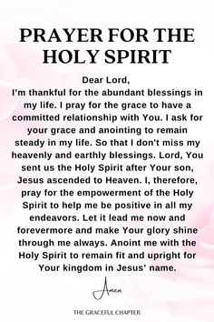 Prayers For Blessings, Best Prayers, Holy Spirit Prayer, The Graceful Chapter, Woord Van God, Prayer For Guidance