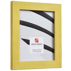 a yellow frame with black and white stripes