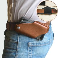 Edc Bag, Leather Waist Bag, Cell Phone Holster, Phone Holster, Phone Pouch, Mobile Phone Bag, Leather Projects, Genuine Leather Bags, Simple Bags