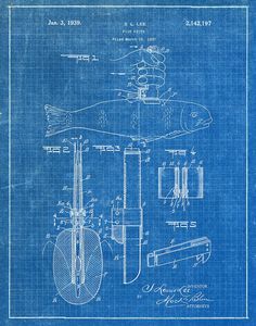 an old blueprint drawing of a skateboard