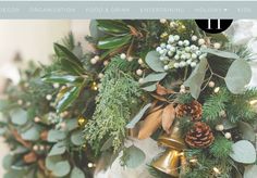 a christmas wreath with bells and greenery is featured on the website for decorating food and entertaining holiday kids