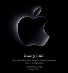 an apple advertisement with the text scary fast you've tried to watch a special apple event online