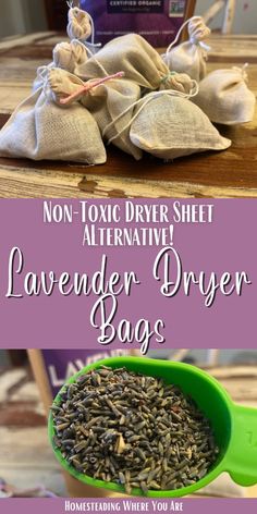 lavender dryer bags with text overlay