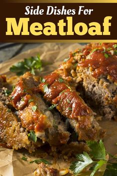 a close up of meatloaf on a plate with text overlay that reads classic meatloaf recipe secret ingredient