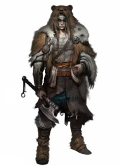 Inuit Character Design, Viking Character Design Male, Berserker Armor, Warrior Concept Art, Knight Art, Fantasy Races, Dungeons And Dragons Characters