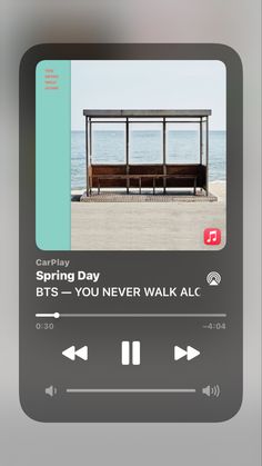 an mp3 player with the caption spring day, you never walk alone on it