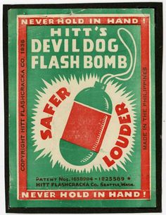 an old advert for the devil's flash bomb, from 1932 - 1950