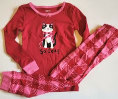 Gymboree Girl 5 Cozy Cat Red  Holiday Gymmies Pajamas NWT PJs Winter Pjs Winter, Cat Pjs, Cozy Cat, Gymboree Girl, Be Confident, Graphic Sweatshirt, Pajamas, Sweatshirts, Red