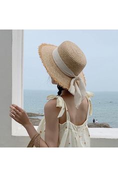 Material: Palha Beige Brimmed Sun Hat For Spring, Cottagecore Aesthetic Clothes, Cottagecore Outfits, Summer Sun Hat, Retro Summer, Cottagecore Aesthetic, Vintage Aesthetic, Summer Sun, Sun Hat