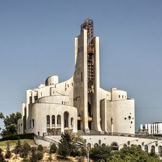 a large building with a clock tower on top