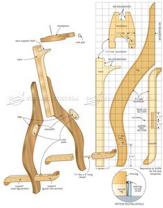 the plans for a wooden chair are shown