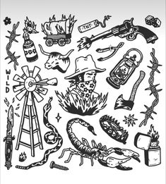 an image of various tattoos on a white background