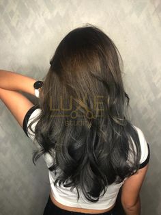 Light Brown To Black Hair Reverse Ombre, Under Hair Dye Black And Brown, Reverse Ombre Hair Brown To Black, Brown To Black Hair Ombre, Reverse Ombre Brown To Black, Brunette Dip Dyed Hair, Black Ends Hair Dip Dye, Brown To Black Ombre Hair, Light Brown Roots Dark Ends