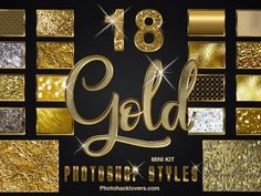 Gold Photoshop Styles - Digital Rose Gold Backgrounds, Crystal Texture, Gold Digital Paper, Photoshop Styles, Photoshop Resources, Gold Foil Paper, Web Banners, Photography Templates, Text Overlay