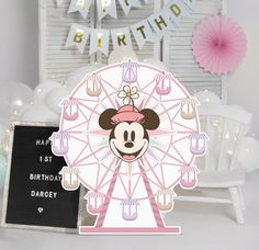 a birthday card with minnie mouse on it