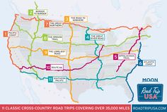 the road map shows which roads are currently in each us state and where it is located