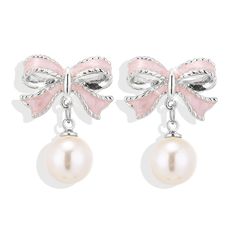 PRICES MAY VARY. 𝐁𝐎𝐖 𝐏𝐄𝐀𝐑𝐋 𝐄𝐀𝐑𝐑𝐈𝐍𝐆𝐒: Introducing our LILITHKISS Bow Pearl Earrings, a symbol of happiness and beauty. We offer a variety of styles to suit your daily needs and preferences. Wearing these dainty bow earrings will keep happiness and beauty by your side. 𝐀 𝐁𝐄𝐀𝐔𝐓𝐈𝐅𝐔𝐋 𝐌𝐄𝐀𝐍𝐈𝐍𝐆: For Christmas and, these bow earrings make a wonderful gift to send good wishes to the people around you. With their fashionable and elegant design, they can be worn not only on Teardrop Jewelry, Pearl Bow, Faux Pearl Earrings, Daily Jewelry, Crystal Chain, Bow Earrings, Birthday Jewelry Gift, Crystal Stud Earrings, Pink Earrings