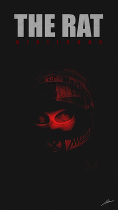 the rat movie poster with an image of a person wearing a helmet in the dark