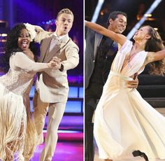 the dancing couple is performing their routine on'dancing with the stars, '