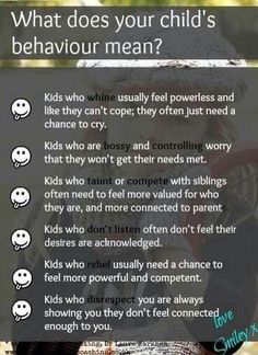 a poster with the words what does your child's behavour mean?