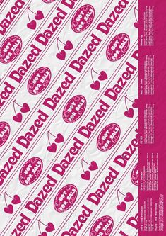 the back side of a pink and white poster with hearts on it, which reads dear dee