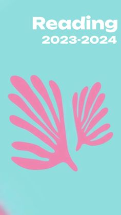 the cover of reading 2013 - 2012, with pink palm leaves on a blue background