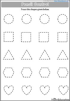 printable worksheet for preschool to learn how to draw shapes in the shape of hearts