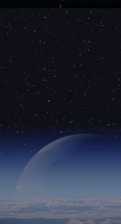 an artist's rendering of the planet in space, with stars above and below