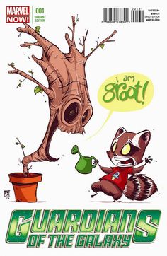 a racoon is sitting next to a tree with an empty thought bubble above it