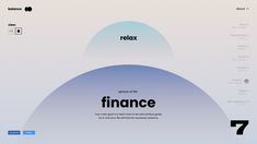 an image of a web page with the words finance on it and below it is a logo that reads relax