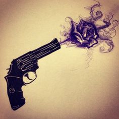 Gun not so much but the smoke is cool Tattoo Hip, Tattoo Meaning, Hip Tattoo, Trendy Tattoos, Skin Art, Piercing Tattoo, Rose Tattoos, Pretty Tattoos, Rose Tattoo