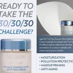 Within 30 Seconds, A Natural Active Biomimetic Polymer Creates A Comfortable, Protective Film. Within 30 Minutes, The Dewy Finish Starts To Make Skin Appear More Sculpted And Defined For A Noticeably Youthful, Revitalized Appearance. And Within 30 Days, Ageloc Tru Face Essence Ultra Uplifting Cream Nourishes, Hydrates, And Strengthens Skin Appearance, Promoting A Healthy, Well-Rested Look. Wrap Your Skin In This Silky Cream That Leaves You Feeling Refreshed And Beautiful. Benefits Ageloc Targets Olay Moisturizer, Face Essence, La Mer Moisturizing Cream, Prime Skin, Cream Lotion, Healthy Glow, Skin Care Women, Beauty Items, How To Apply Makeup