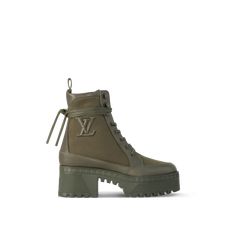 LOUIS VUITTON® - Laureate Platform Desert Boot - Khaki Laureate Platform Desert Boot, Mens Designer Dress Shoes, Desert Boots Women, 2024 Shoes, Shoes Louis Vuitton, Womens Footwear, Heart Shoes, Desert Boot, Mens Designer Shoes