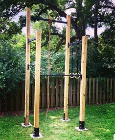 an outdoor gym in the middle of a yard