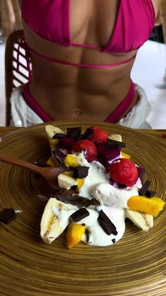 Reminder, snacks can be healthy too 🤤 #bananasplit #healthyrecipes #foodie | Lilly Sabri | Lilly Sabri · Original audio Lilly Sabri, Gym Food, Protein Power, Banana Split, Be Healthy, Nutrition Tips, Fitness Nutrition, Workout Food, Healthy Food