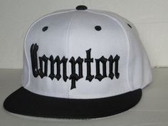 "COMPTON SnapBack | Black and White | Low Profile | Gangster | City of Compton | Gang | Straight Outta | Embroidered | Hats & Caps | Dad Hat - 3-D Embroidered Snapback with \" Compton\" - White with black bill - One Size fits most, adjustable strap - 100% Polyester All items Shipped via USPS first class mail, we do combine shipping , feel free to email us if you have any questions !" Street Takeover, Hood Drip, Compton Street, Tomboy Swag, Swag Hats, Straight Outta Compton, Future Style, Straight Outta, New Era Cap