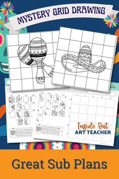 the mystery grid drawing activity is great for kids to learn how to draw and color