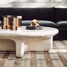 Bodene Round Ivory Resin Coffee Table | CB2 Sculptural Coffee Table, Cb2 Living Room, White Coffee Table Modern, Coffee Table Stand, Resin Coffee Table, Holiday Furniture, Rose Gold Decor, Stone Coffee Table, Brass Patina