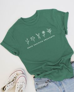 Grow Positive Thoughts - Eco Tee - Wholesome Culture Grow Positive Thoughts, Ty Dye, Color Print, Mode Inspiration, Positive Thoughts, Shirt Design, Clothing Brand, Chic Style