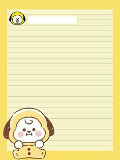 a notepad with a cartoon dog holding a teddy bear on it's back