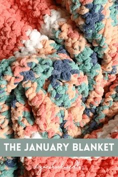 the january blanket crochet pattern with text overlay